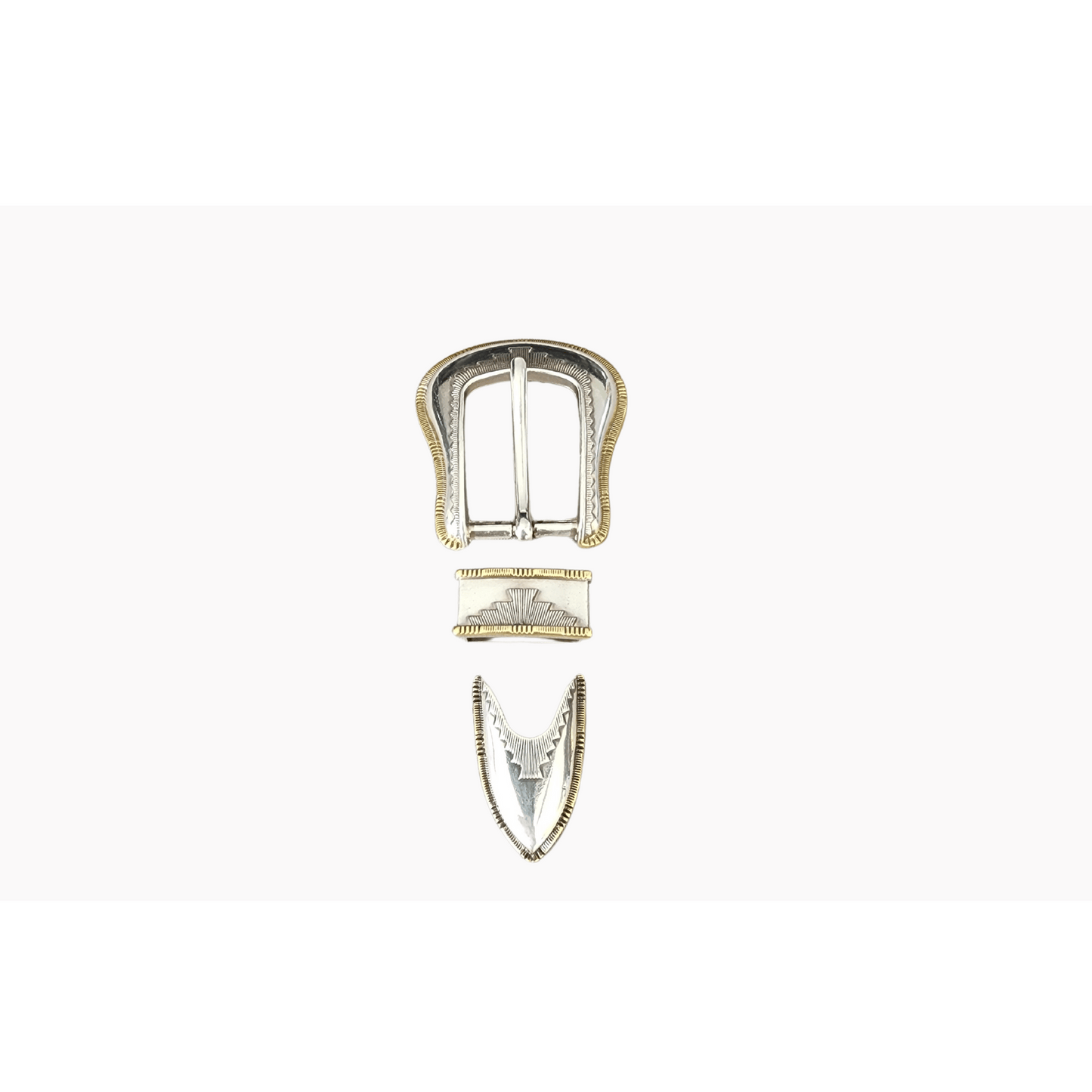 25mm | Gold Trim | 3 Piece Buckle Set