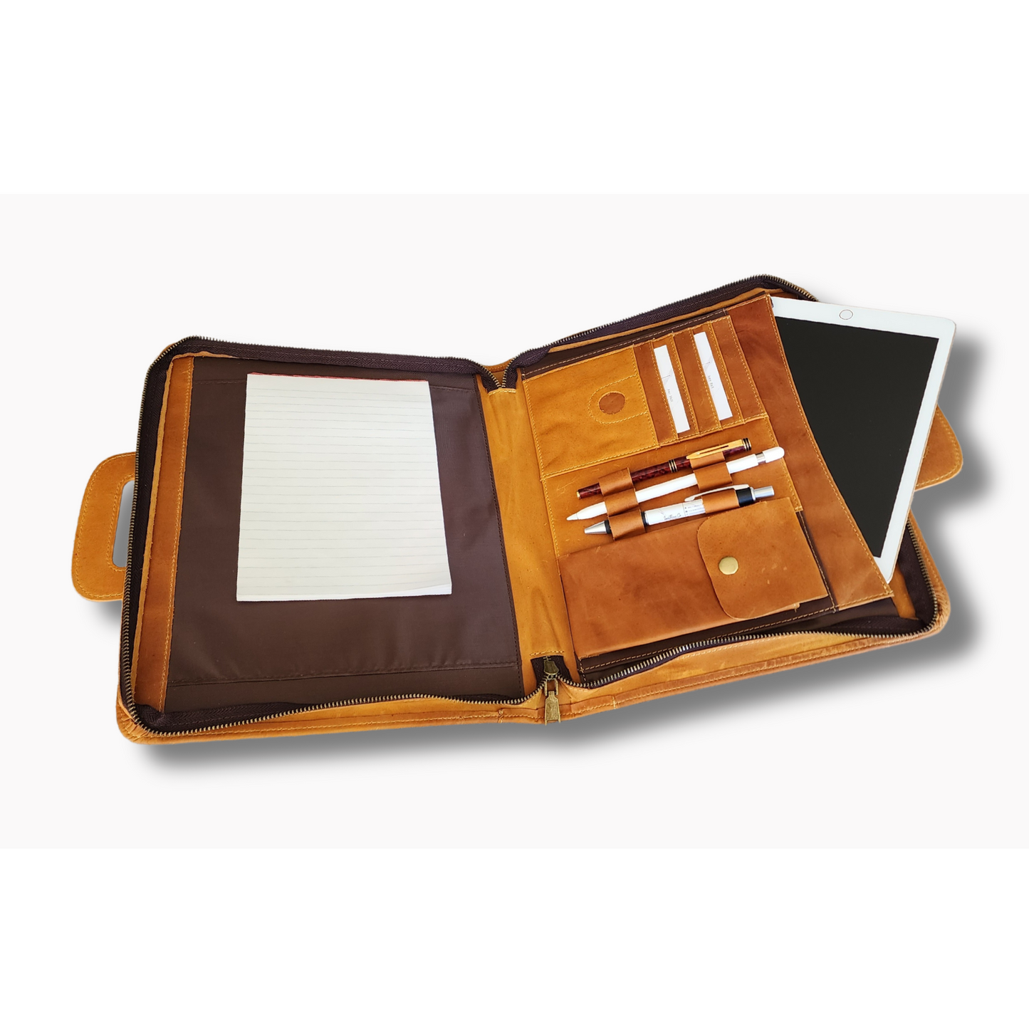 BULC - Tan Leather Folio with Handles - BeltUpOnline