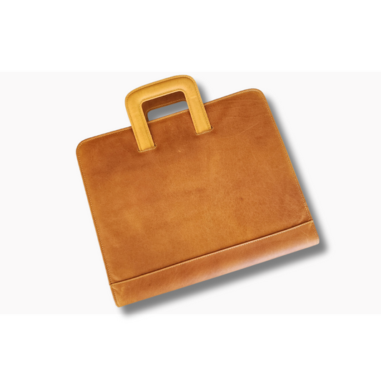 BULC - Tan Leather Folio with Handles - BeltUpOnline