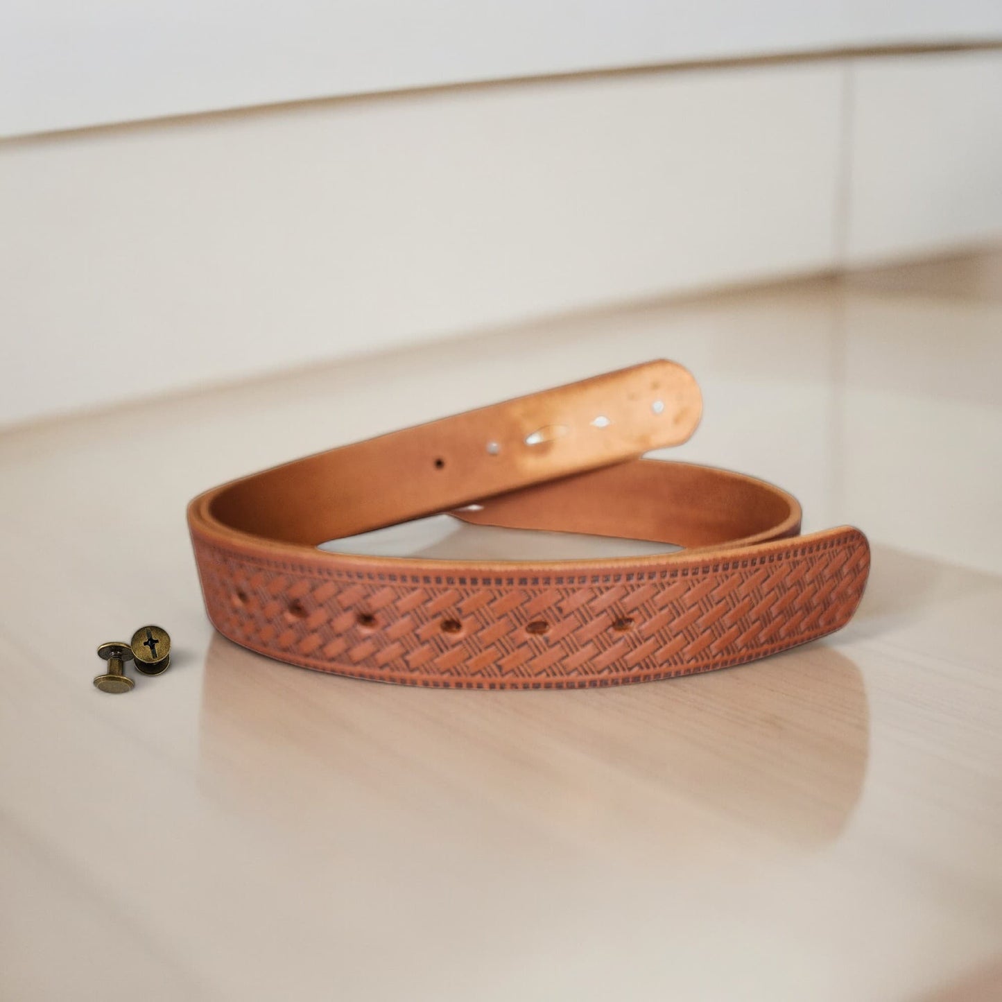 38mm | Brown | Basket Weave