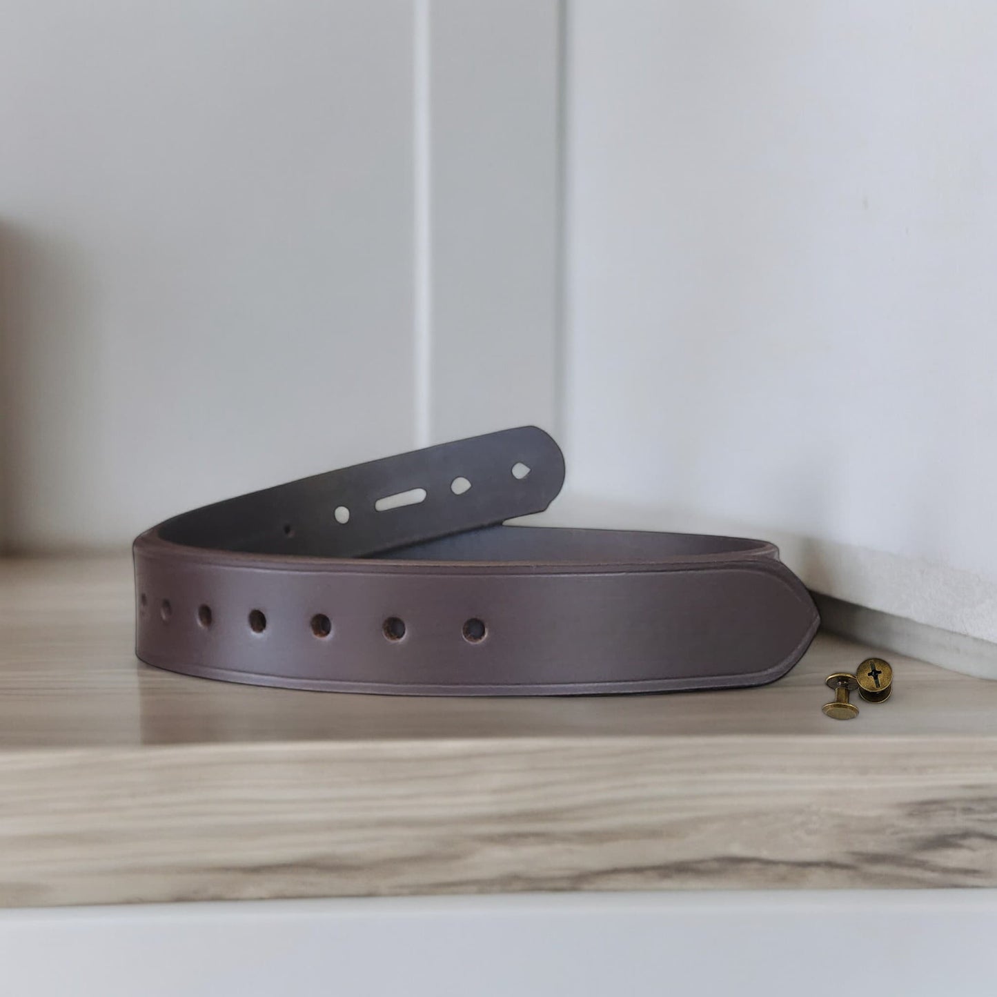 38mm | Brown Creased | Leather Belt Strap