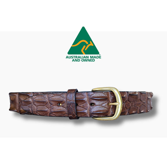 38mm | Brown Hornback | Crocodile Belt