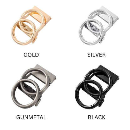 Gold, Silver, Gunmetal and Black ratchet buckle options