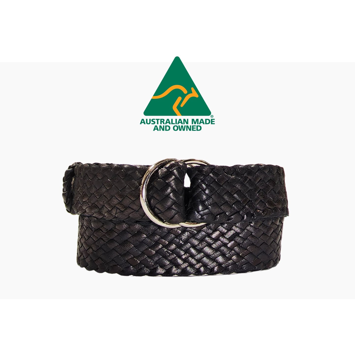 35mm | Black | Plaited Kangaroo Leather