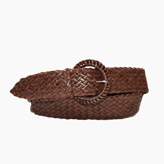 43mm | Brown Plaited | Kangaroo Leather Belt | Wide