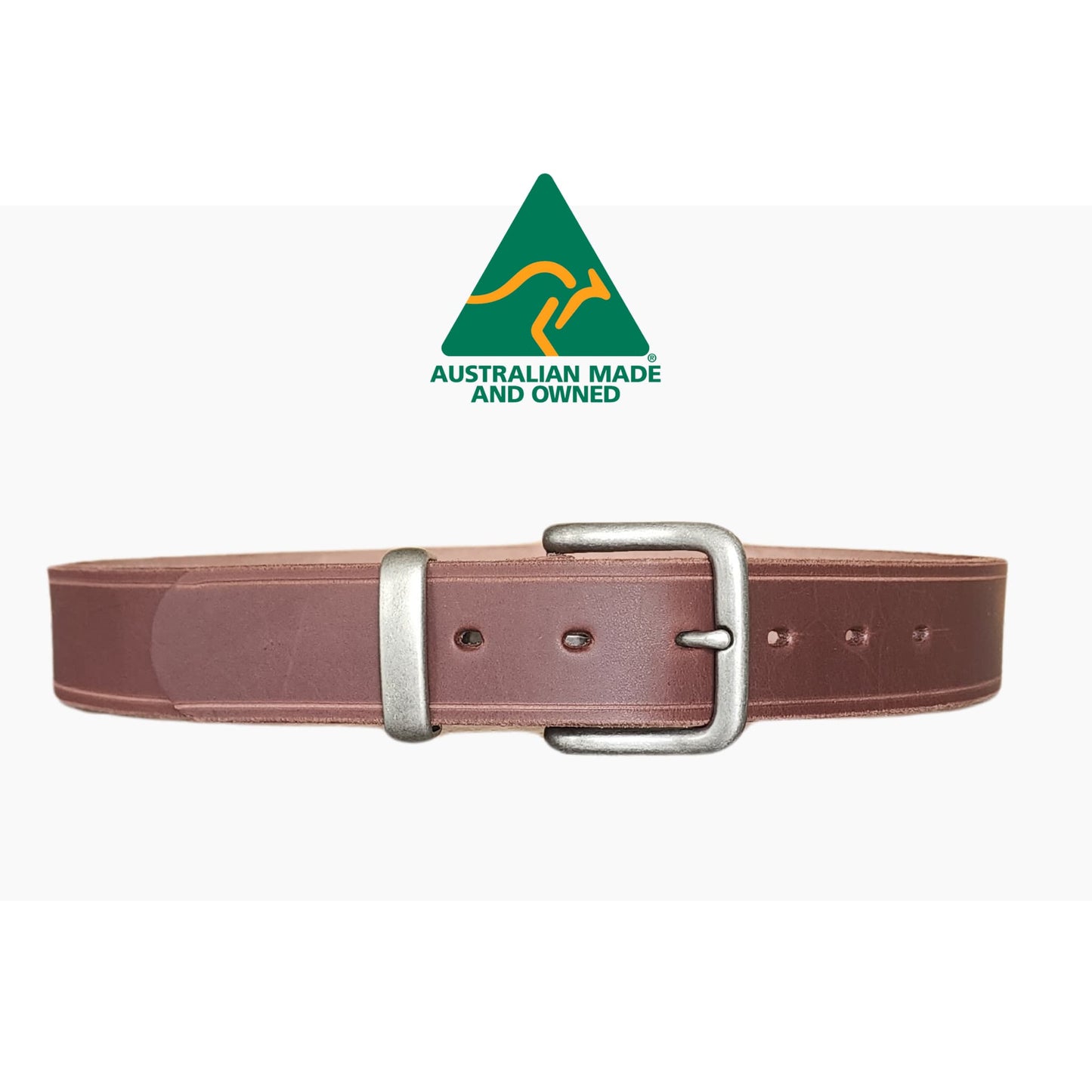 38mm | Mahogany | Jeans Belt | Antique Silver Buckle