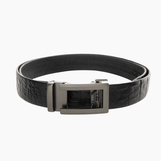 35mm | Black | Crocodile Embossed | Auto Belt