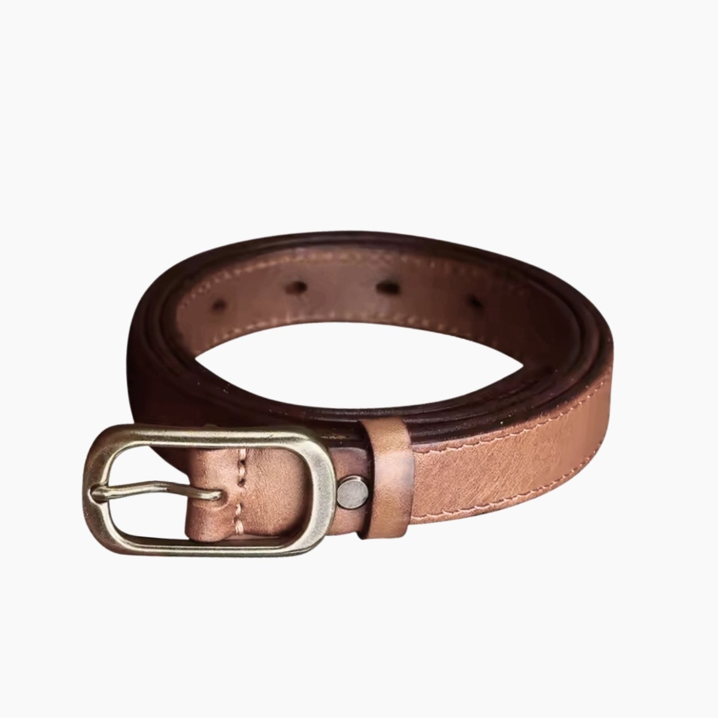 23mm |Tan Stitched | Brass Buckle