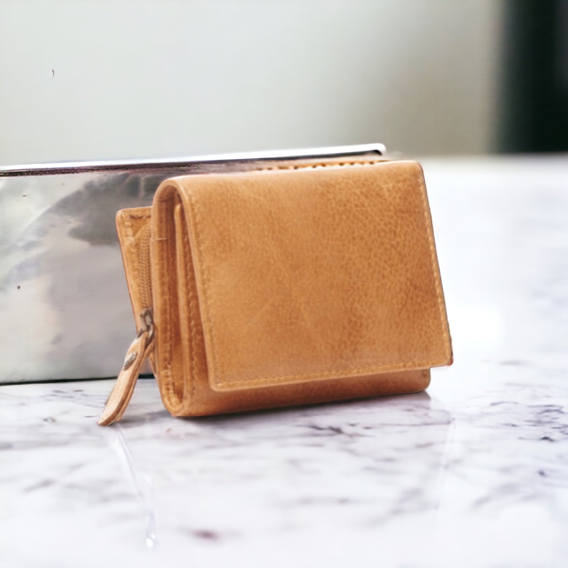 Tan Leather Wallet -Vikky - BeltUpOnline