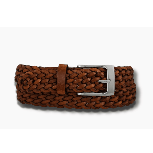 Tan plaited/woven belts - 35mm wide