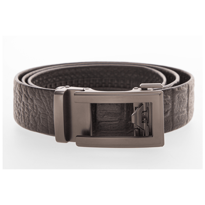 Brown Crocodile Embossed Automatic Belt - 35mm Width - BeltUpOnline