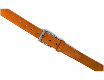 Tuscany Brown Dress Belt with Titanium Buckle - 35mm Width - BeltUpOnline