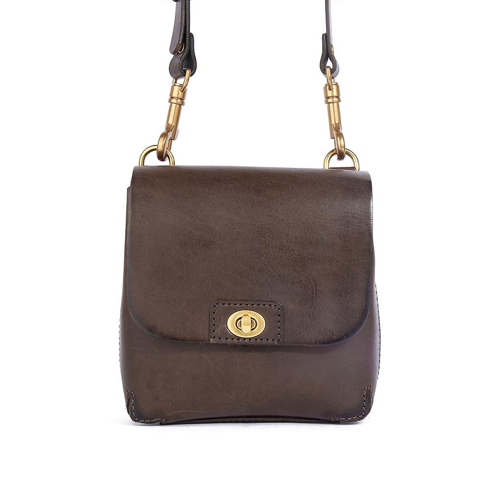 Top Grain Leather Mini Messenger - Brown - BeltUpOnline