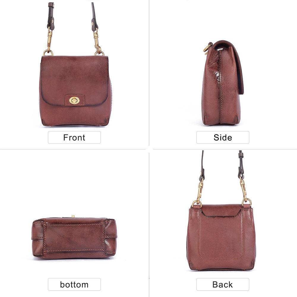 Top Grain Leather Mini Messenger - Burgundy - BeltUpOnline