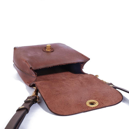 Top Grain Leather Mini Messenger - Burgundy - BeltUpOnline