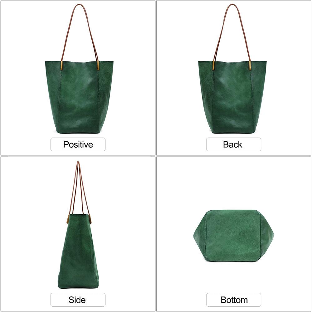 Forrest Green Leather Tote - Vegetable Tanned - BeltUpOnline