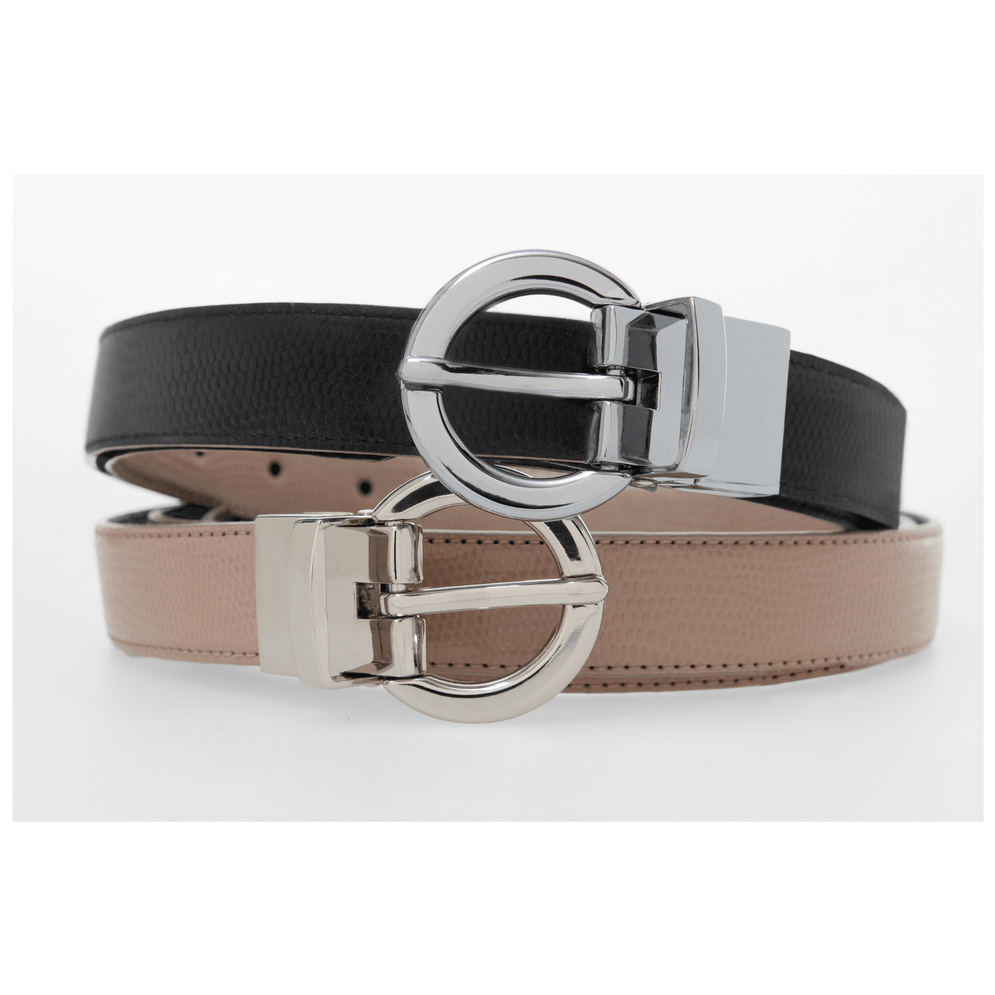 Ladies Beige/Black Reversible Belt - BeltUpOnline