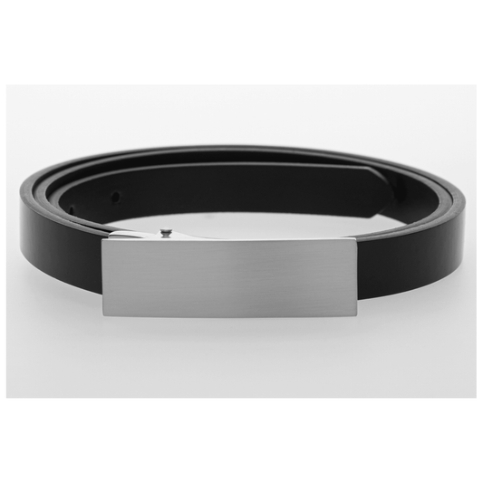 Girls Thin Black Leather Belt - 15mm Width - BeltUpOnline